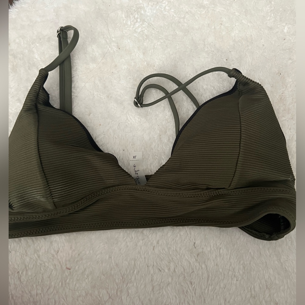 Olive green bathing suit top